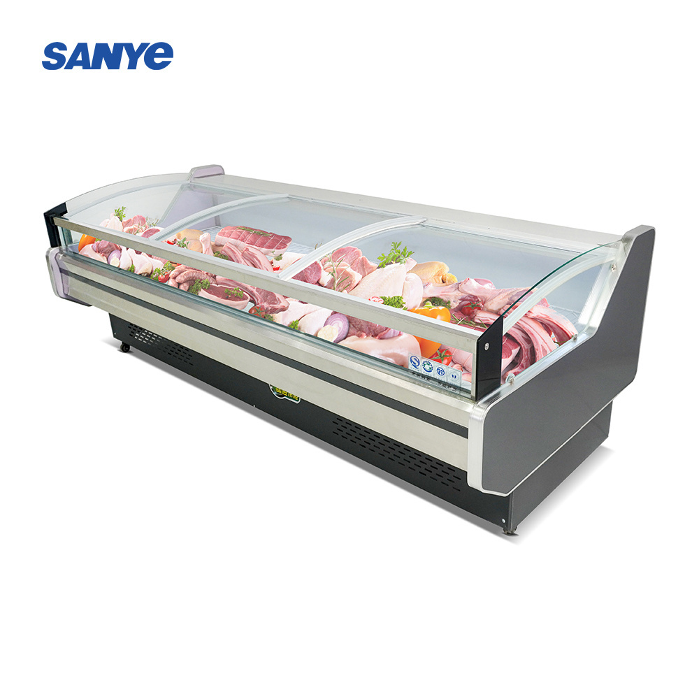 Commercial Open Counter Top Serve Over Cold Food Fresh Meat Display Refrigerator Case Fridge