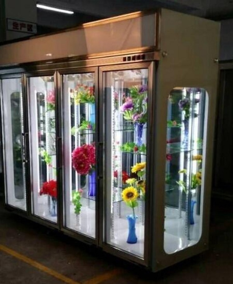 Four side Glass door direct cooling used fresh flower cooler