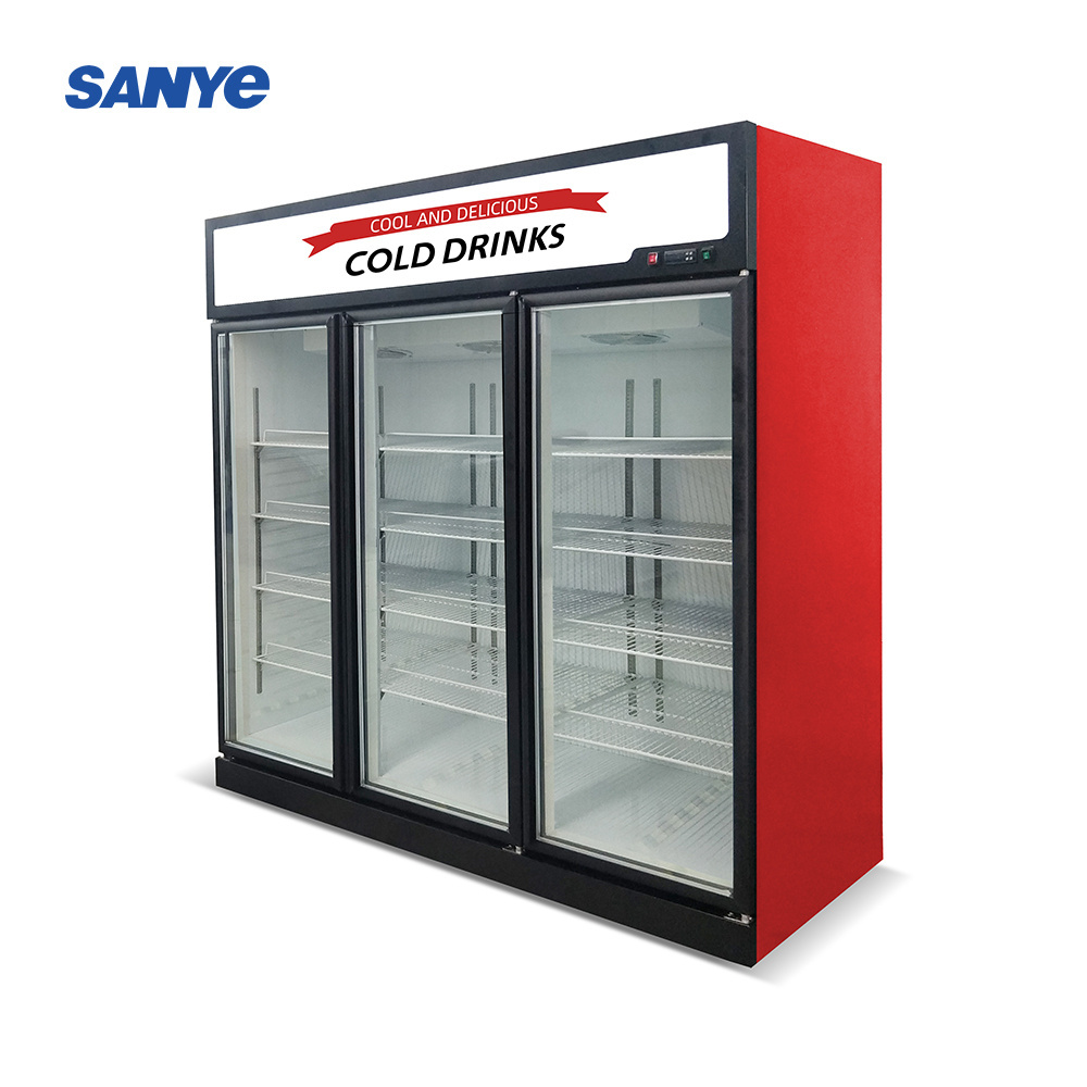 Glass display freezer vertical freezer refrigeration glass door freezer  for beverage  beer and milk