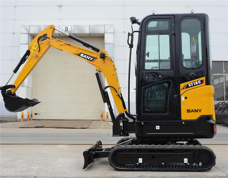 SANY SY16C 1.6 ton Mini Digger Crawler Excavator Small Household Excavator With Lawn Mower