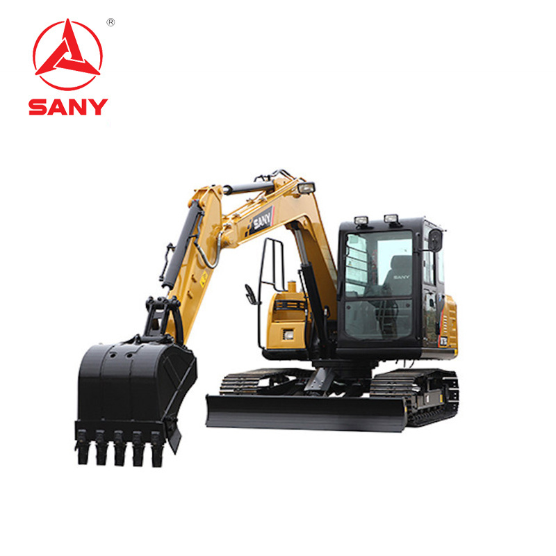 SANY SY75 6 Ton Farms Construction Works Small Excavator Mini Digger Crawler Closed Cabin Excavator