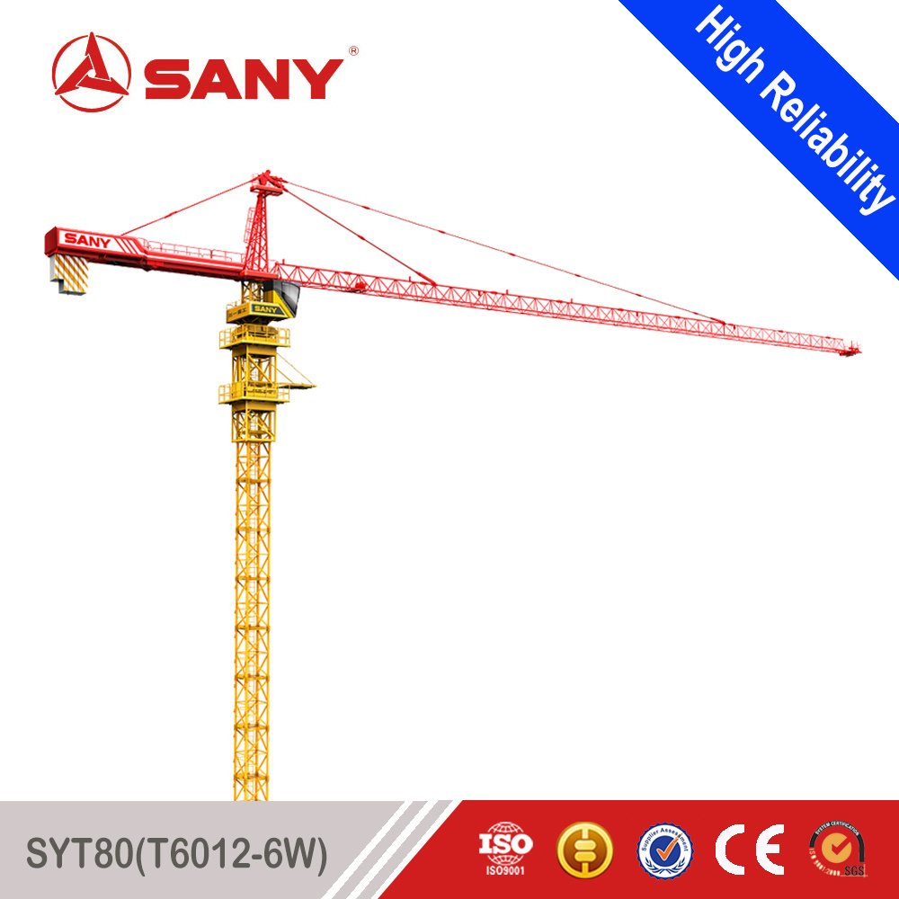 SANY SYT80 (T6012-6W) 6 Ton 60m Jib Length Tower Crane High Safe of Tower Crane Price