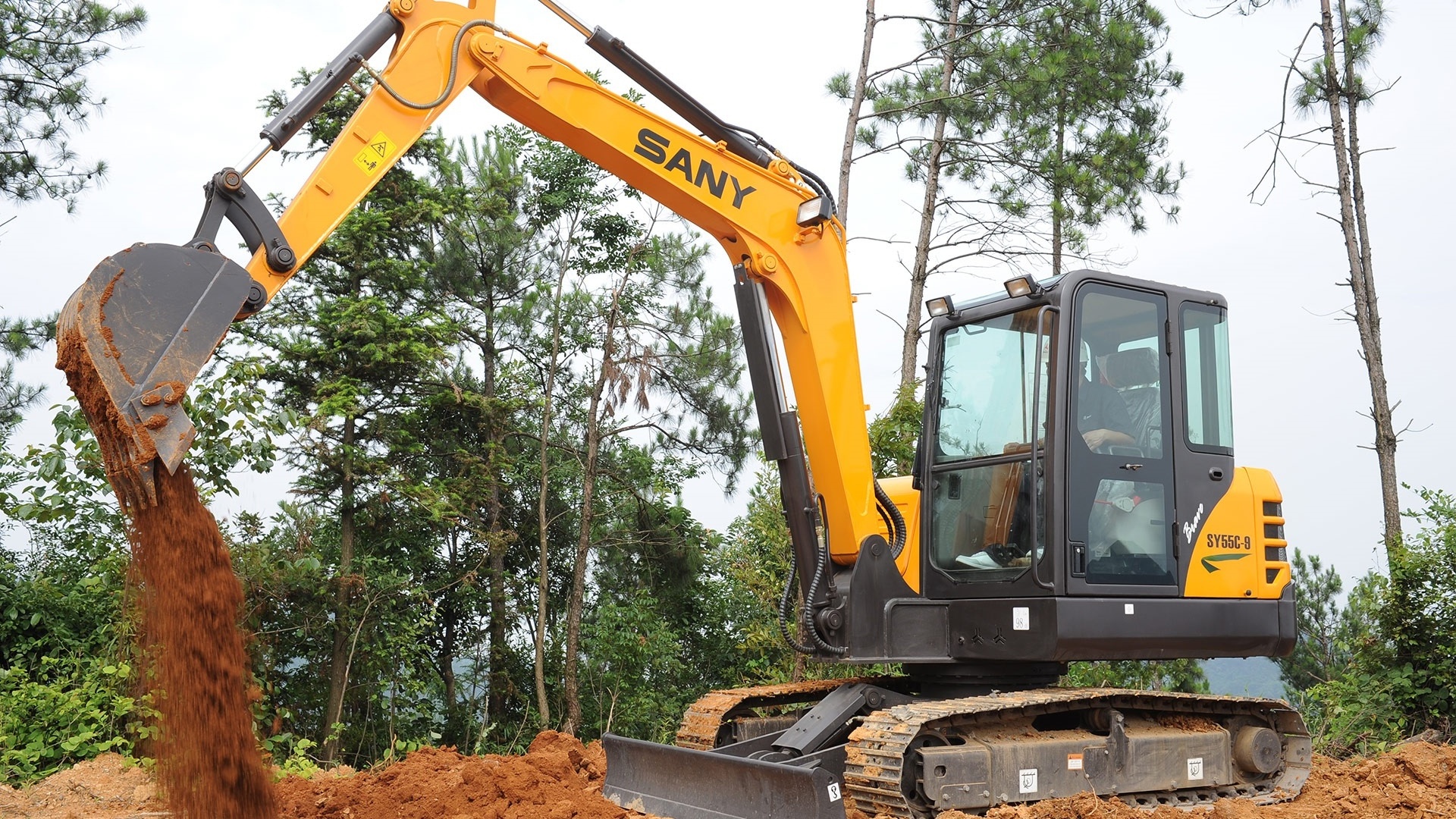 Sany Sy55 Excavator 5.5 Ton Mini Digger Hydraulic Excavators Tree Planting Digging Machines Hole Digger