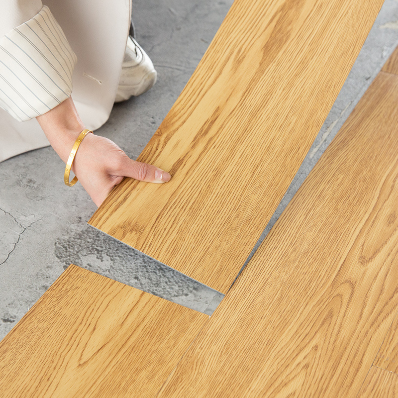 Easy peel and stick  woodgrain look glue down self-adhesive pvc vinyl flooring