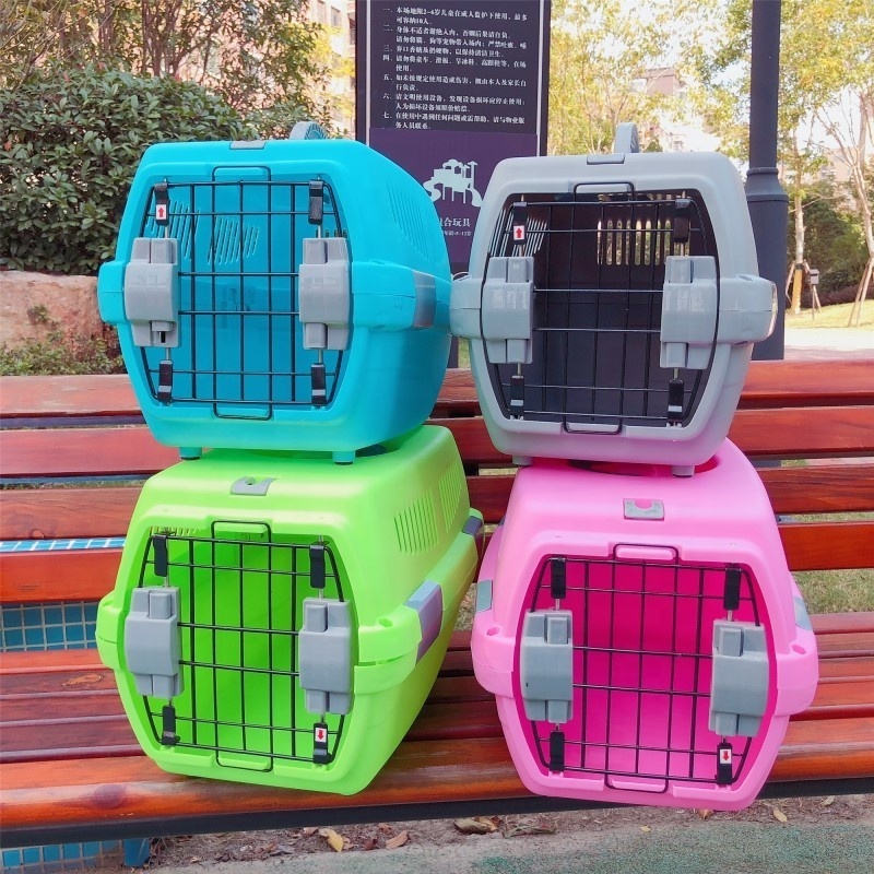 Wholesale pet plastic cage carriers air carrier box dog cat cage airline approved pet flight carrier