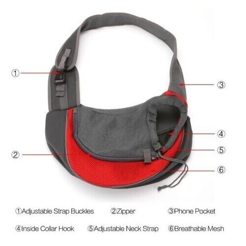 Large Capacity Waterproof Dog Poop Bag Pet Sling Carrier for Dogs Cats