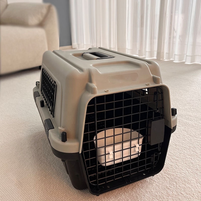 IATA Plastic Airline Approved Dog Transport Box Pet Cages Travel Crates Kennel