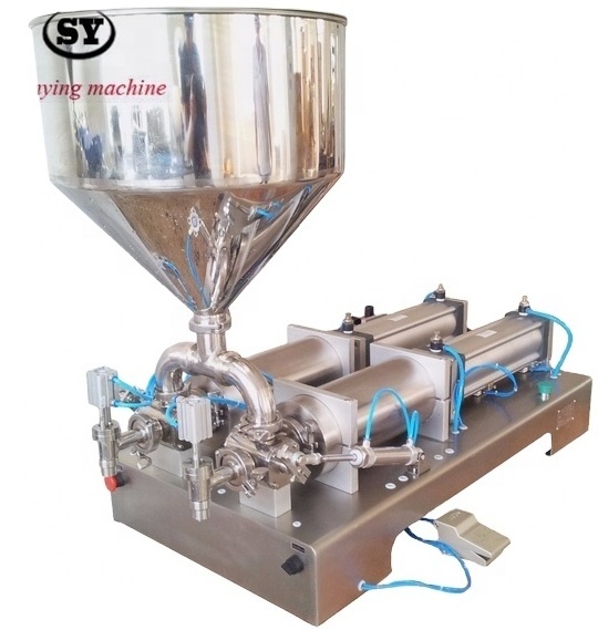 SY G2WG-500 Double nozzle cosmetic cream sauce honey paste piston filling machine