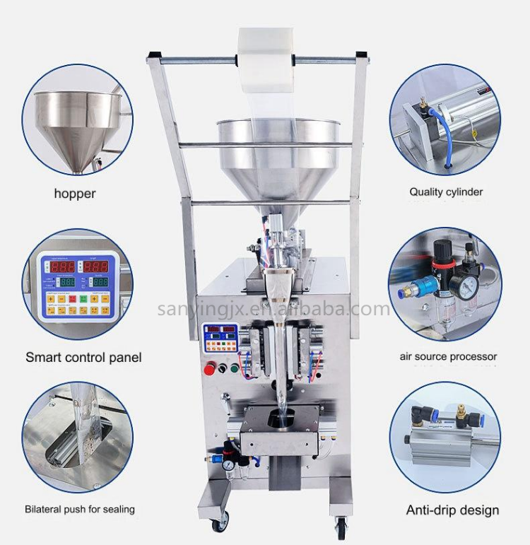 Multi-Function Automatic Peanut Butter Mayonnaise Paste Sachet Filling Sealing Packaging Machine