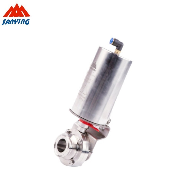 Dairy food grade Pneumatic sanitary stainless steel  Vacuum Pneumatic  butterfly valve