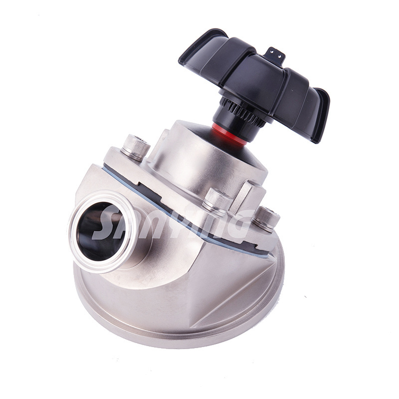 Stainless Steel SS316 Zero Dead Leg Sanitary Manual Tank Bottom Diaphragm Valve For Tank