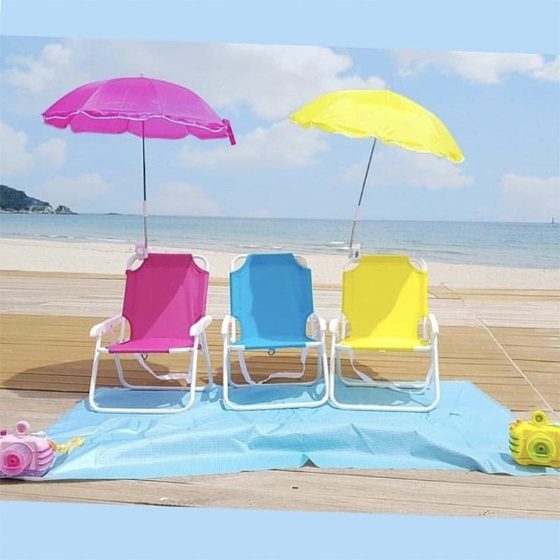 Foldable beach chair with umbrella for kids ins portable children park beach trip photo shoot props with umbrella camping chair