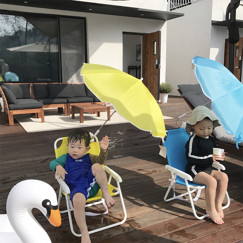 Foldable beach chair with umbrella for kids ins portable children park beach trip photo shoot props with umbrella camping chair