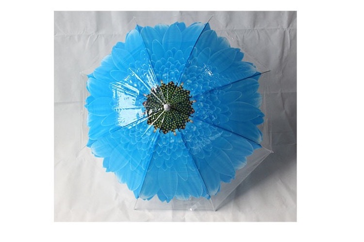 Sunflower print clear umbrella cheap nice transparent sun straight auto open umbrella apollo dome shape umbrella flora for rain