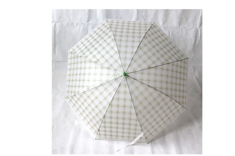 Plaid and grid clear umbrella cheap nice transparent sun straight auto open umbrella apollo dome shape umbrella for rainny