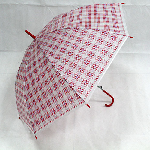 Plaid and grid clear umbrella cheap nice transparent sun straight auto open umbrella apollo dome shape umbrella for rainny