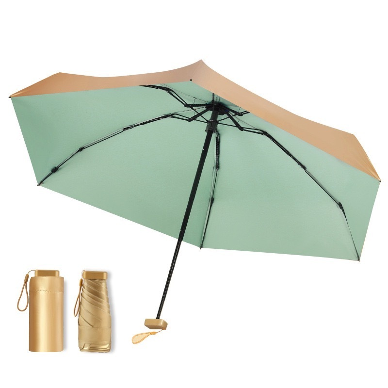 Golden glue summer outdoor portable flat sunshade 50% off five fold umbrella nice sunshade business gift advertising umbrella