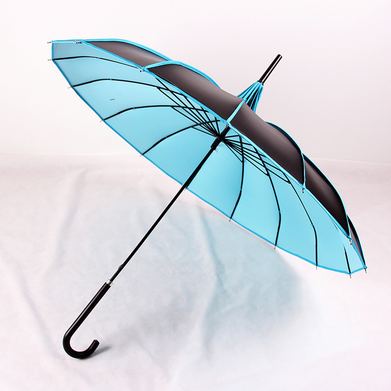 2019 new pagoda parasol umbrella long handle pagoda black gel sunny umbrella UV creative lady small black pagoda shaped umbrella