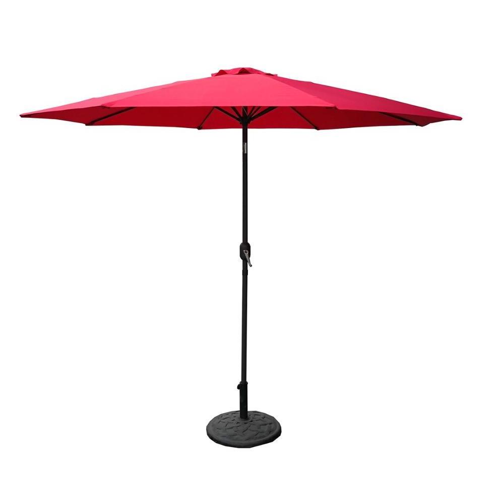 9FT Patio Umbrella with Push Button Tilt with crank UV-Proof water-proof wind-proof umbrella parasol beach Umbrella polyester