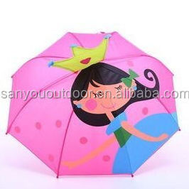 Hot sale princess pattern kids umbrella 3D creative model ear child umbrella cute umbrella parasol for children