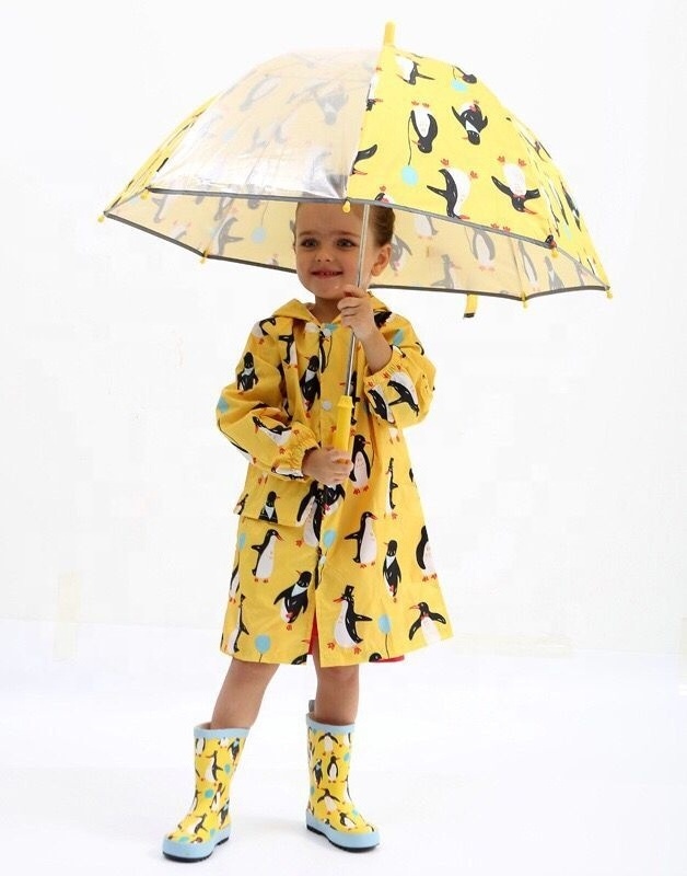 Child rain coat penguin pattern umbrella waterproof cute animal kids umbrella parasol for children