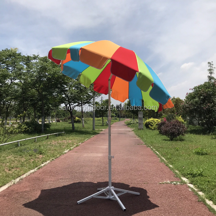 New design sun nice colorful  umbrella with tilt umbrella parasol multi-color beach umbrella polyester