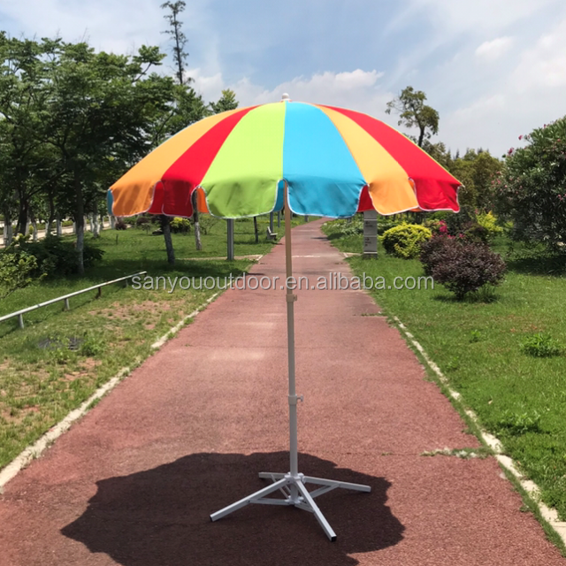 New design sun nice colorful  umbrella with tilt umbrella parasol multi-color beach umbrella polyester