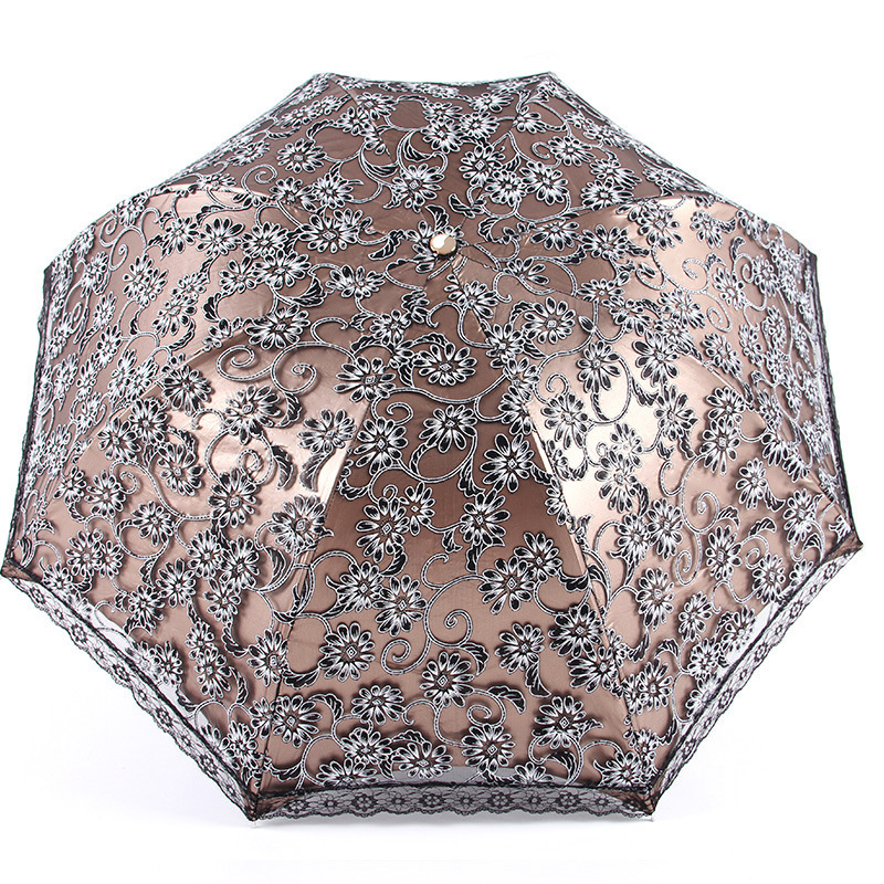 Top quality fold decorative umbrella UV protection apollo handmade embroidered nice lace wedding umbrella parasol for lady