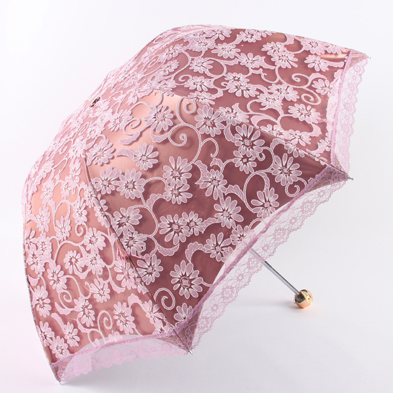 Top quality fold decorative umbrella UV protection apollo handmade embroidered nice lace wedding umbrella parasol for lady