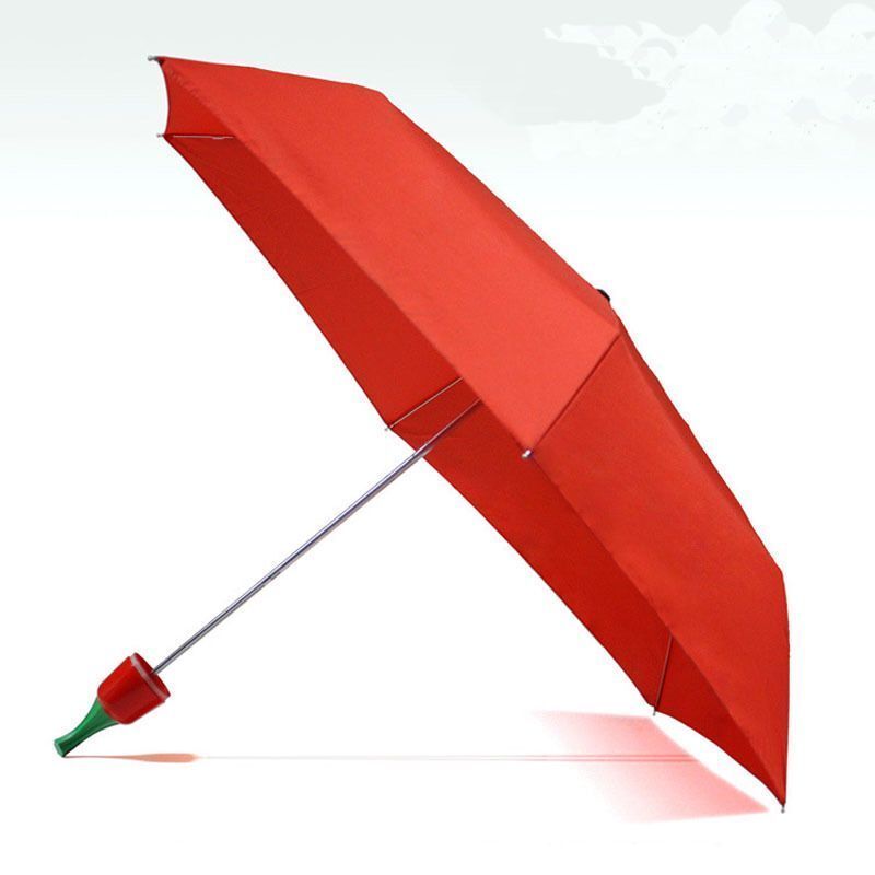 Pepper fold umbrella with case red hot chili umbrella parasol creative UV vegetable convenient pencil pepper umbrella for gift