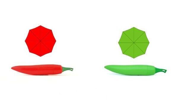 Pepper fold umbrella with case red hot chili umbrella parasol creative UV vegetable convenient pencil pepper umbrella for gift