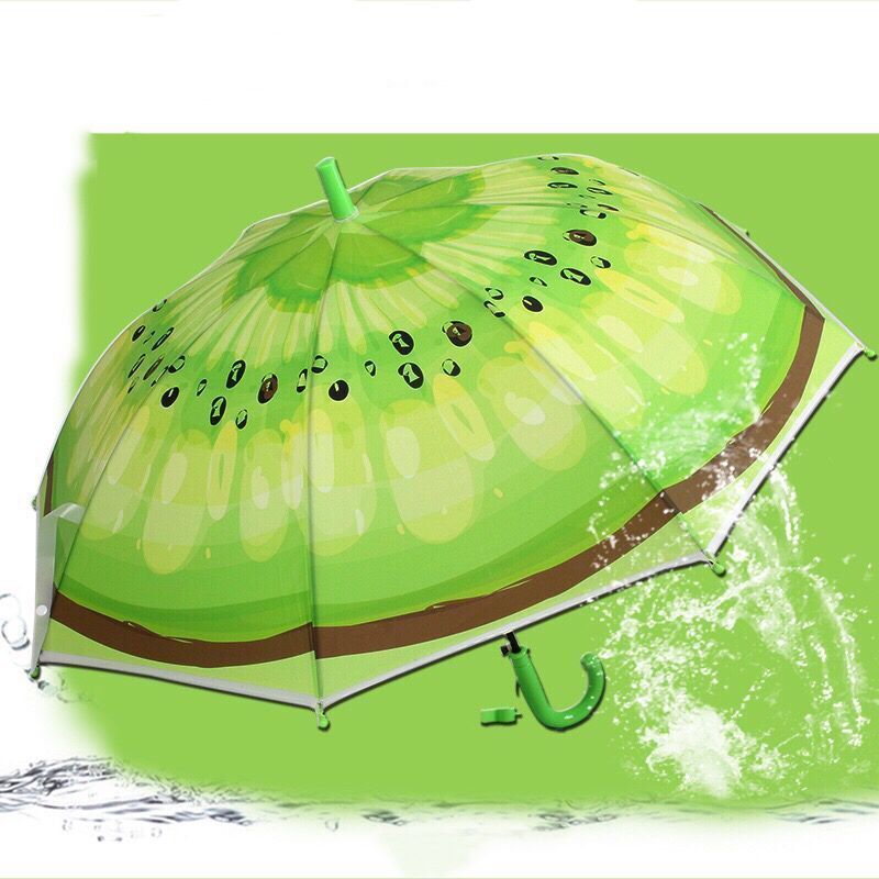 3D kids fruit umbrella POE cute child umbrella parasol auto waterproof orange kiwi lemon watermelon print umbrella for children