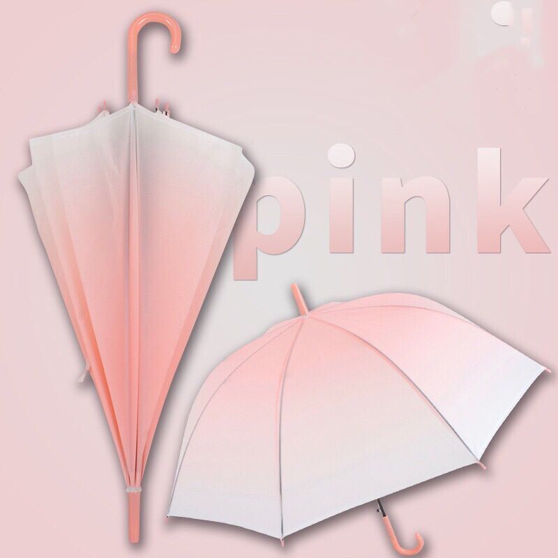 POE gradient umbrella creative color changing transparent umbrella parasol clear bubble dull polish fashion umbrella for lady