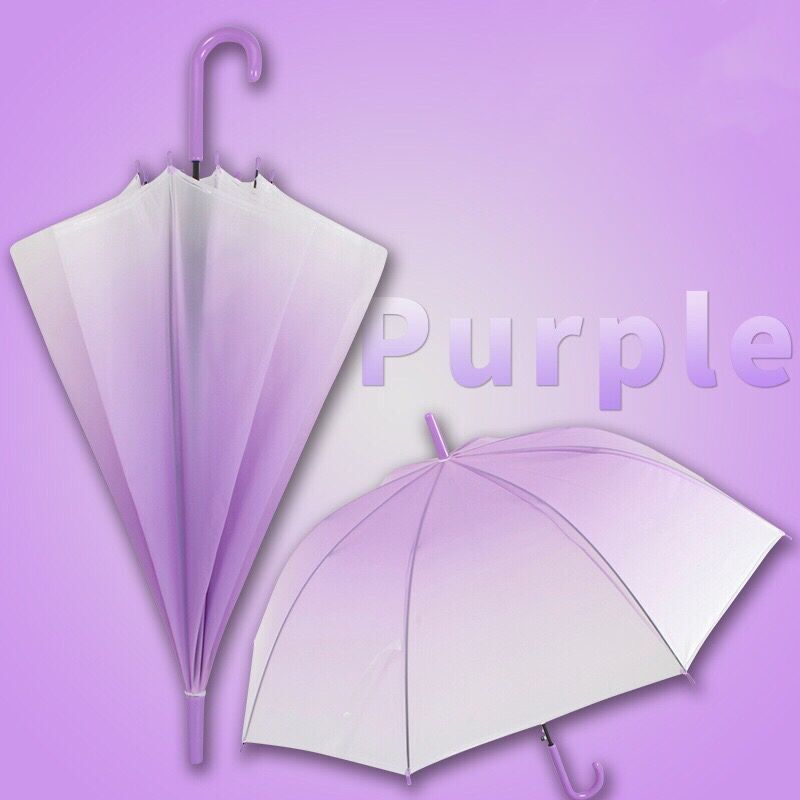 POE gradient umbrella creative color changing transparent umbrella parasol clear bubble dull polish fashion umbrella for lady