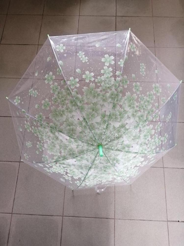 Factory promotion clear transparent umbrella princess flower Japan sakura umbrella parasol low price nice umbrelle for girl