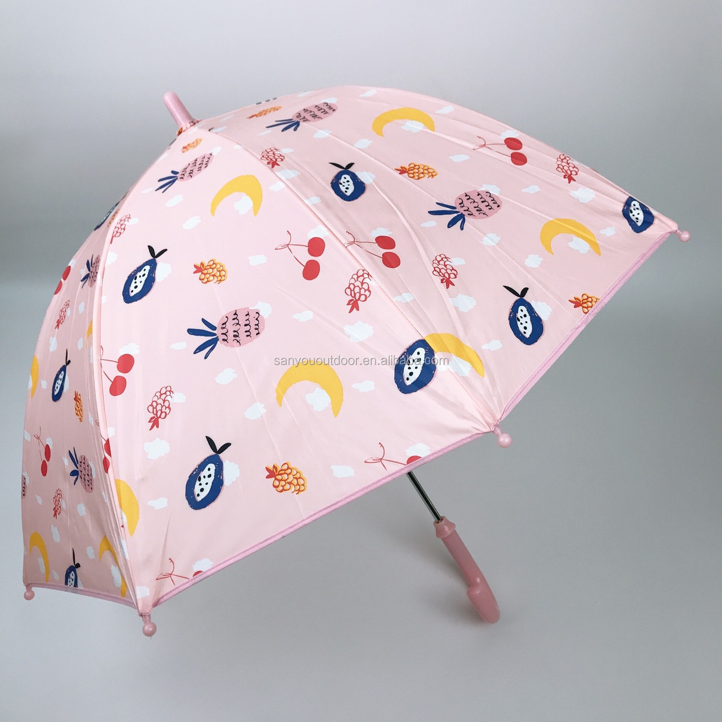 Pink children umbrella colorful cute pineapple pattern print kids umbrella waterproof child umbrella parasol for boys and girls