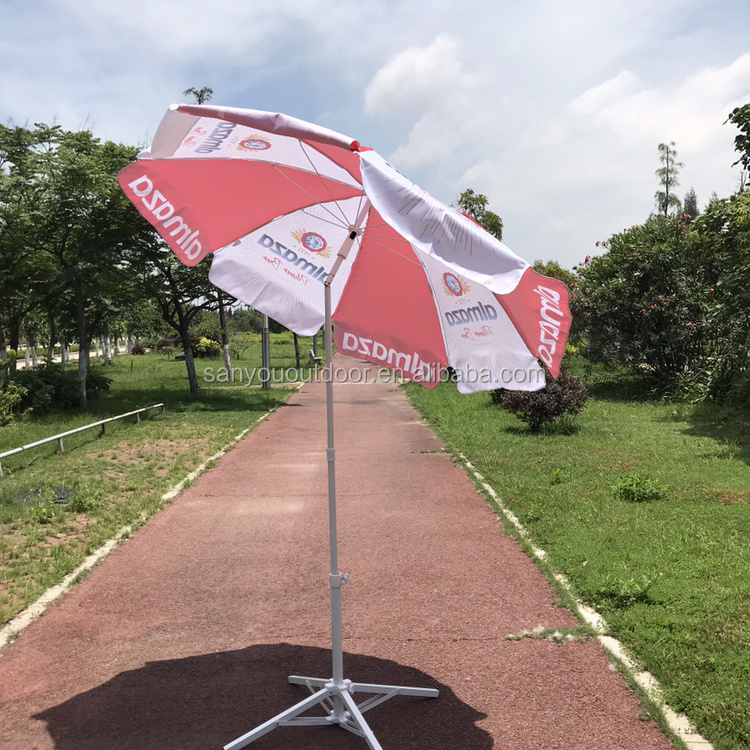 High quality professional advertising custom printing outdoor umbrella parasol with tilt beach umbrella polyester