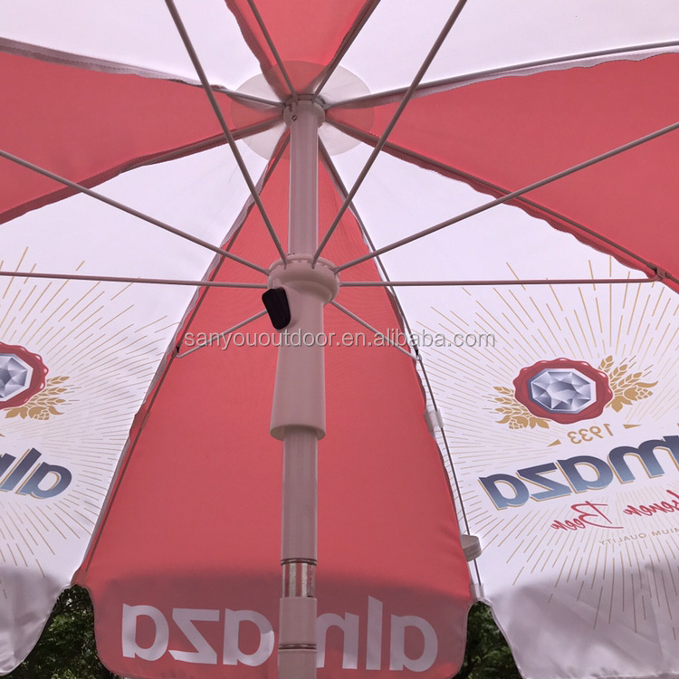 High quality professional advertising custom printing outdoor umbrella parasol with tilt beach umbrella polyester