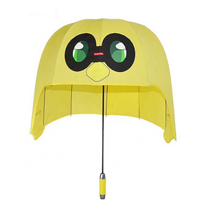 Creative panoramic helmet shape child wholesale cute helmet shape rain yellow kids cute UV protection for kids umbrella parasol