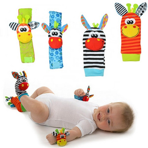 1PCS Infant Baby Kids Socks rattle toys Wrist Rattle and Foot Socks 0~24 Months