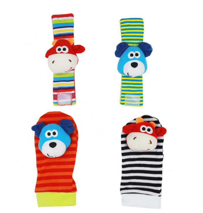 1PCS Infant Baby Kids Socks rattle toys Wrist Rattle and Foot Socks 0~24 Months