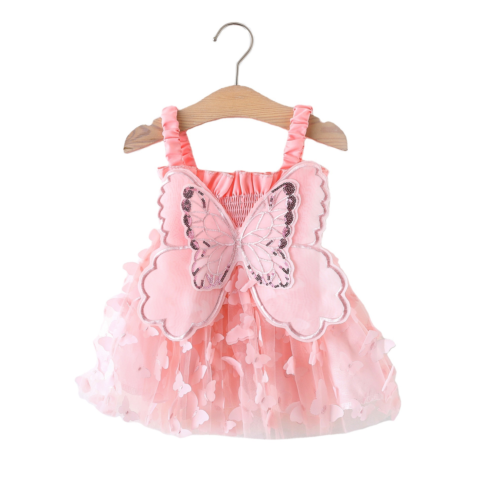 Hot Sale Butterfly Applique Dress Up Dresses For Baby Girls 0-24 M Baby Tulle Baby Girl Summer Dress