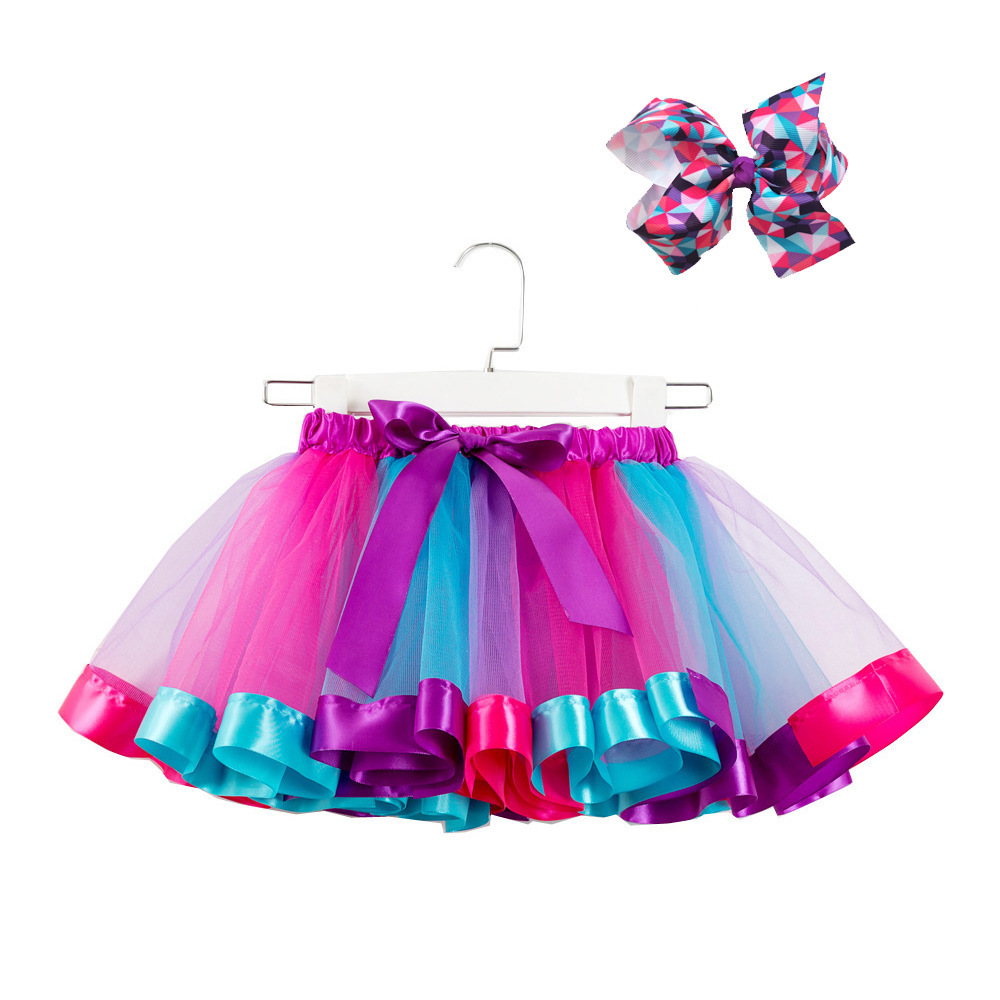 Little Girls Layered Rainbow Tutu Skirts for Birthday Kids Party