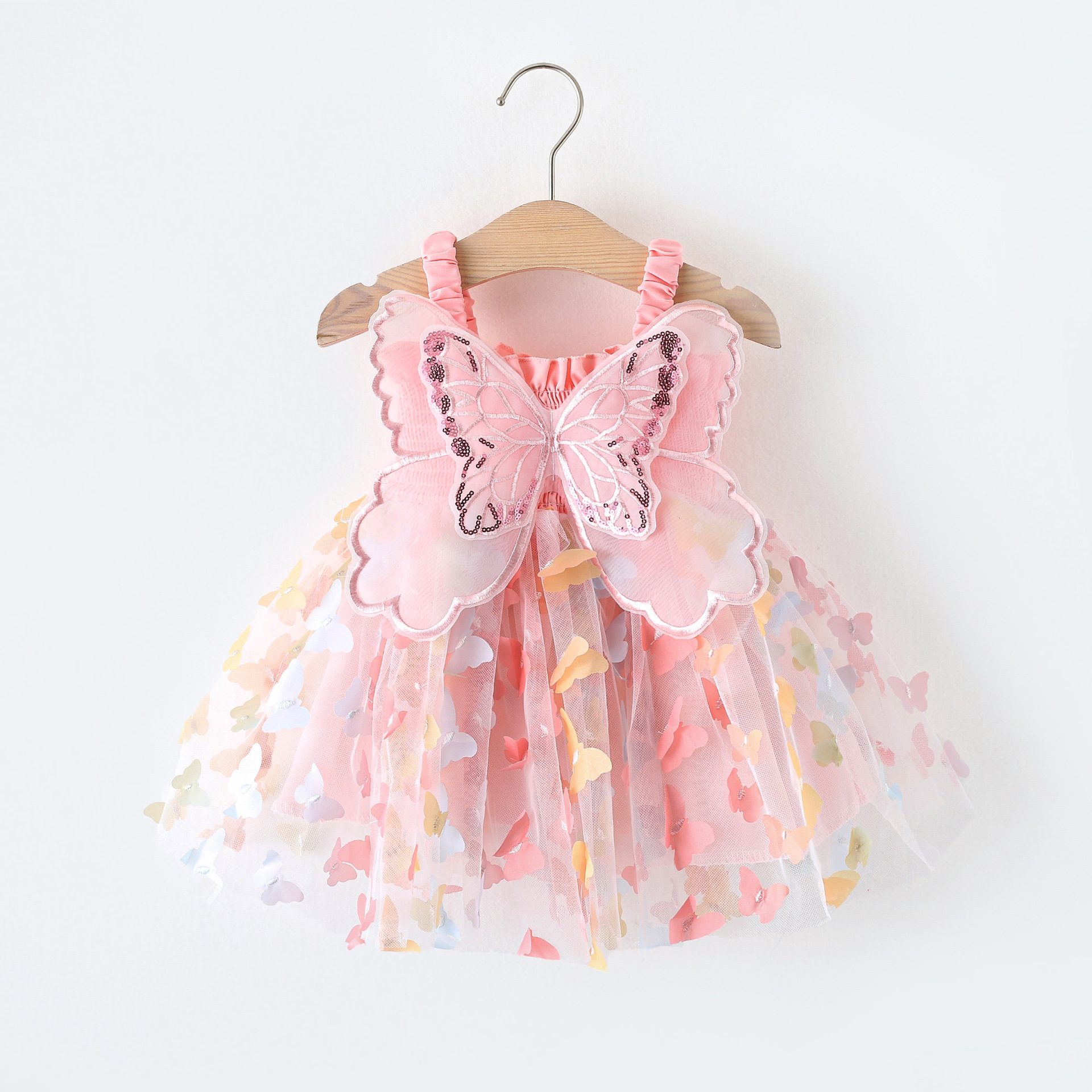 Hot Sale Butterfly Applique Dress Up Dresses For Baby Girls 0-24 M Baby Tulle Baby Girl Summer Dress