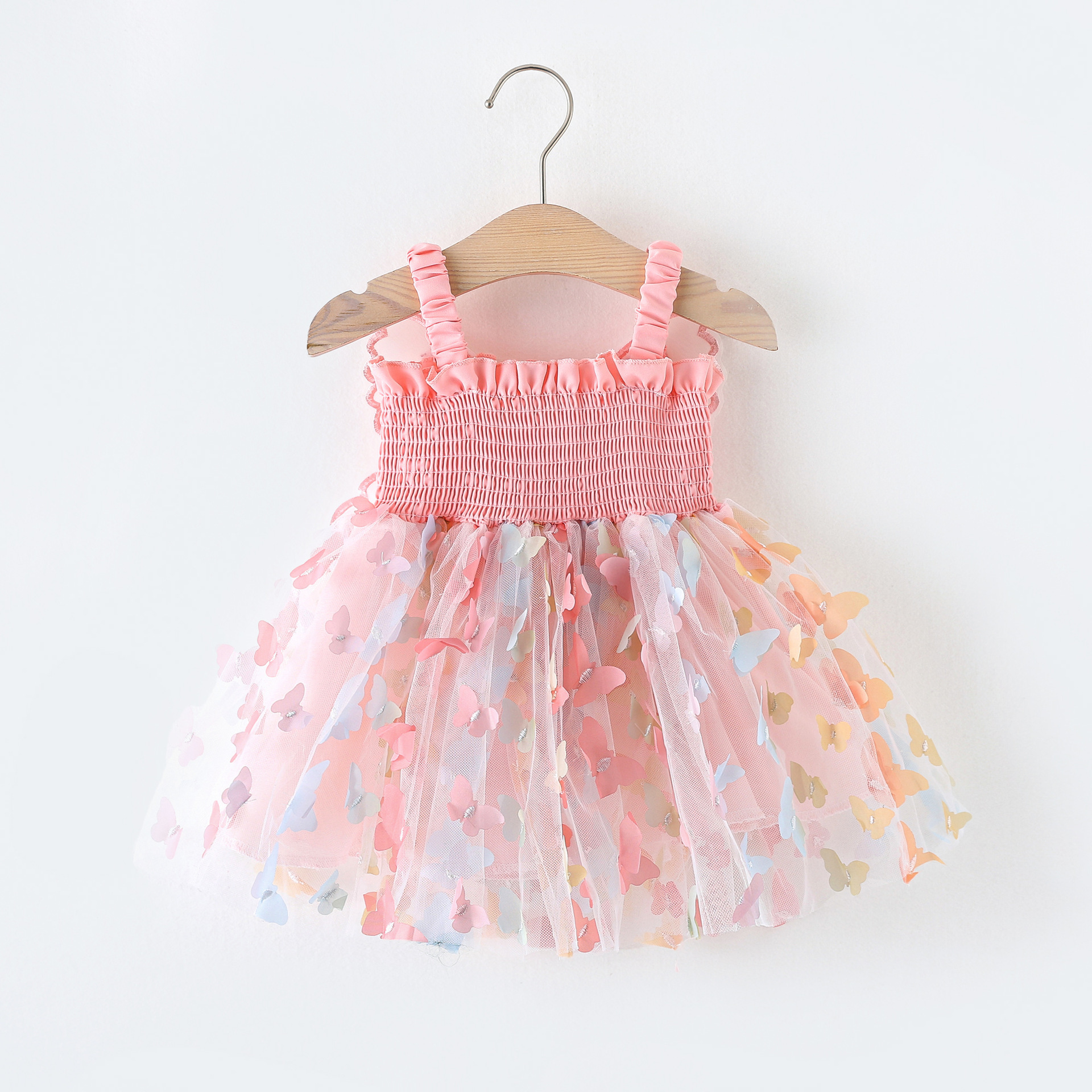 Hot Sale Butterfly Applique Dress Up Dresses For Baby Girls 0-24 M Baby Tulle Baby Girl Summer Dress