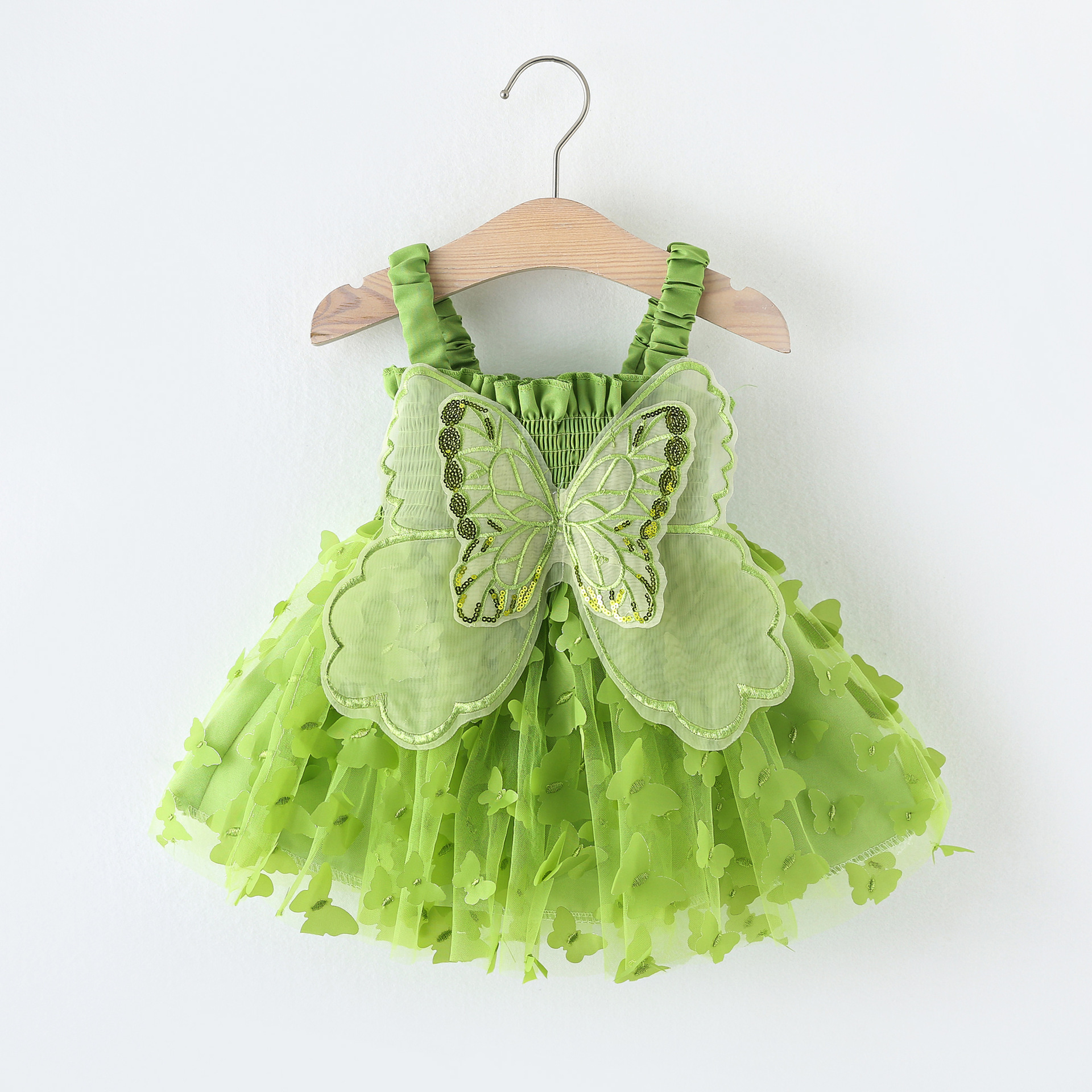 Hot Sale Butterfly Applique Dress Up Dresses For Baby Girls 0-24 M Baby Tulle Baby Girl Summer Dress