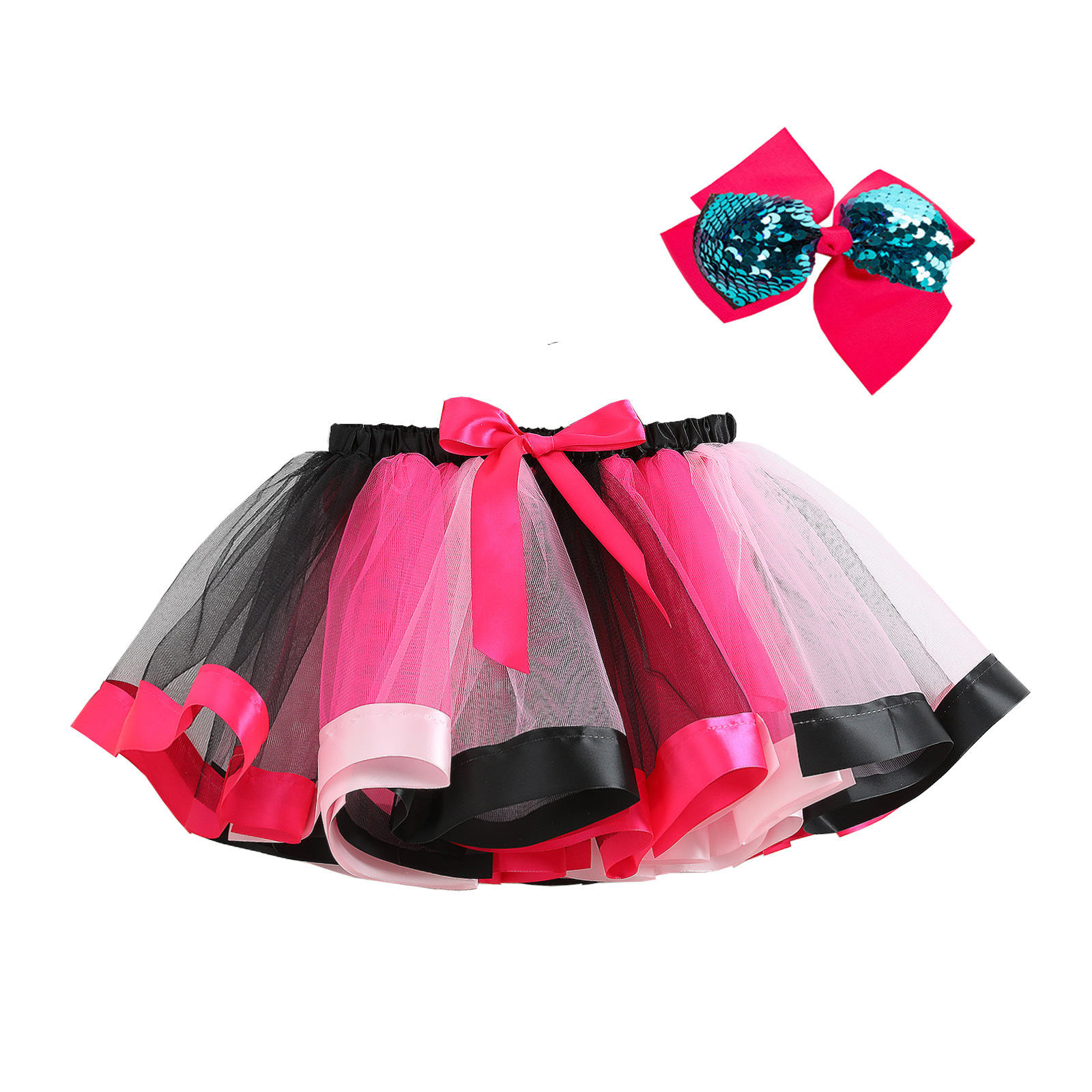 Little Girls Layered Rainbow Tutu Skirts for Birthday Kids Party