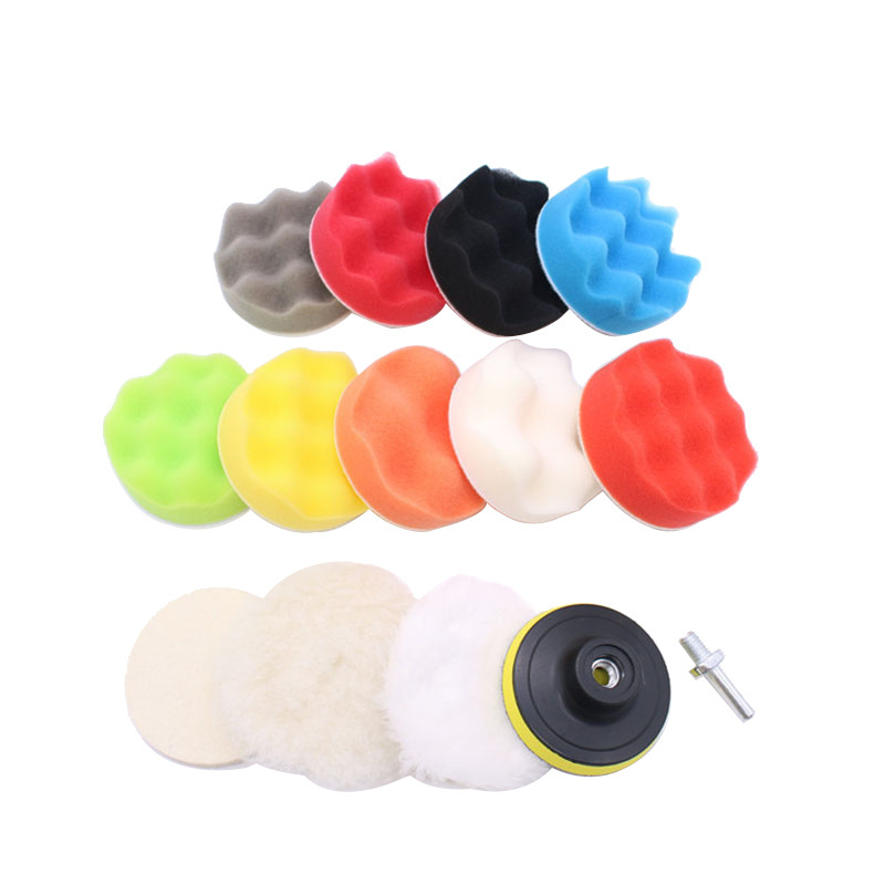 Car Polishing Pad Buffing Foam Sponge Pad Cone Polisher Buffer Pad Automotive Waxing Kit for Car Wheel Hub Headlight Polishing