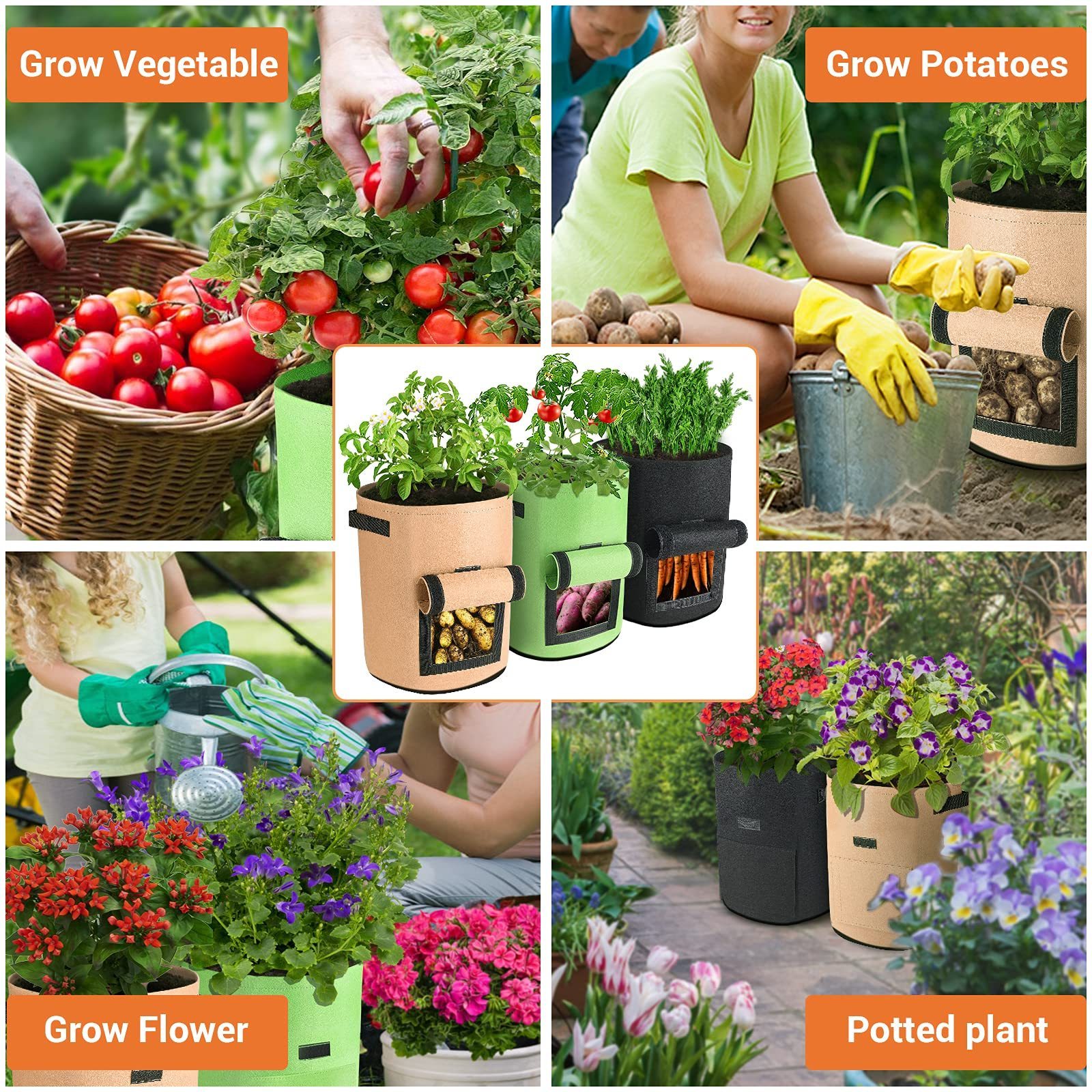 1 3 5 7 10 15 20 25 30 35 50 Gallon Felt Plant Grow Bags felt plant barrel Thickened Garden Non Woven Felt Flower Pot