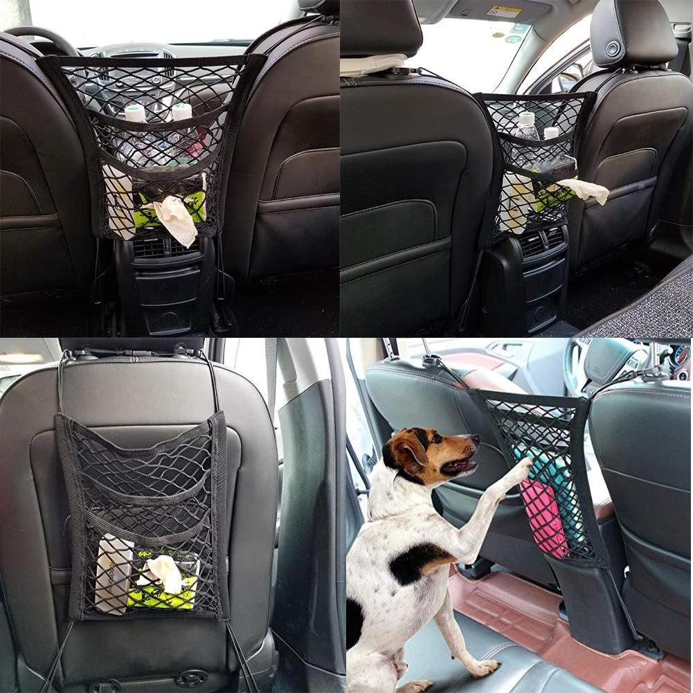 3 Layer Car Mesh Organizer Net Pocket Purse Holder Between Seat&Car Cargo Net Car Trunk Storage Wall Sticker Organizer Pouch Bag